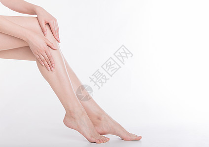 白色交叉线条美容形体手和腿背景