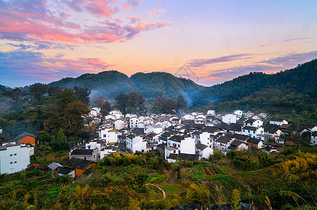 婺源石城秋色背景图片