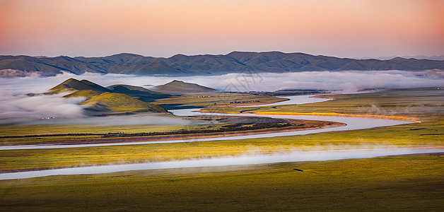 雾山黄河九曲背景