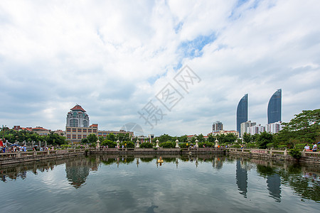 厦门毛笔字厦门南普陀寺放生池背景