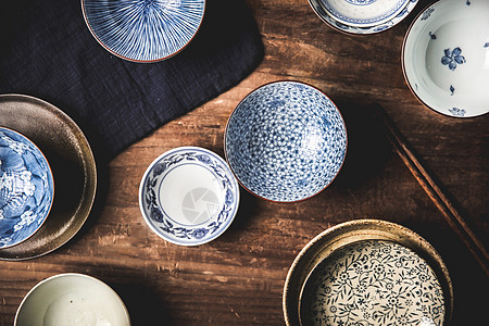 日式中古陶瓷碗餐具图片