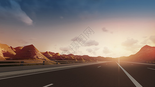 西部风景公路背景设计图片