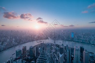 上海环球金融中心视角魔都夕阳图片