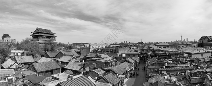 老北京鼓楼全景图片