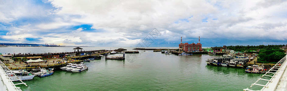 台湾新北市渔人码头全景图片