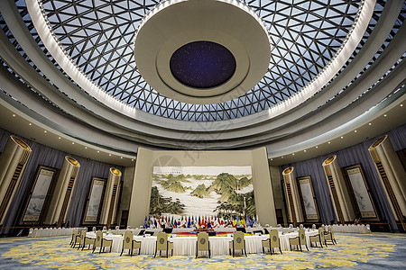 杭州G20峰会主餐厅背景图片