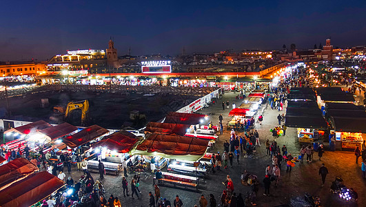 摩洛哥老市场马拉喀什德吉玛广场背景