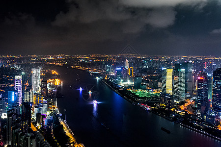 上海夜景浦东虹口区高清图片