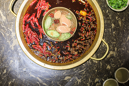 红辣椒中国特色美食火锅背景