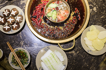 红油锅底中国特色美食火锅背景