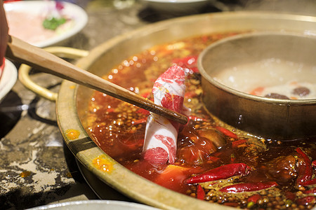 鸳鸯火锅中国特色美食火锅背景