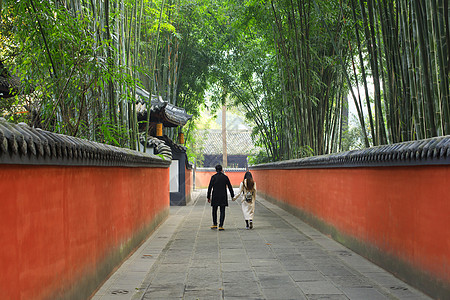 中国风红色围墙背景图片