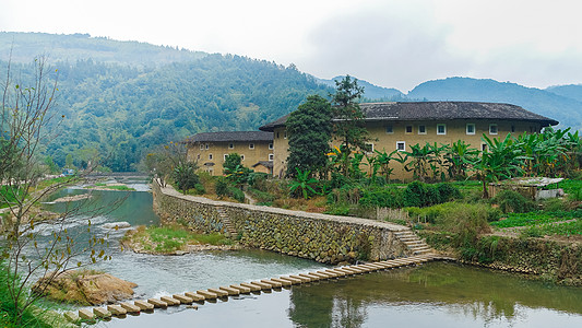 福建永定土楼背景图片