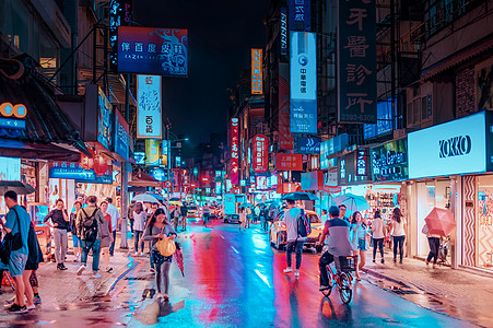 台湾手抓饼台北夜景背景