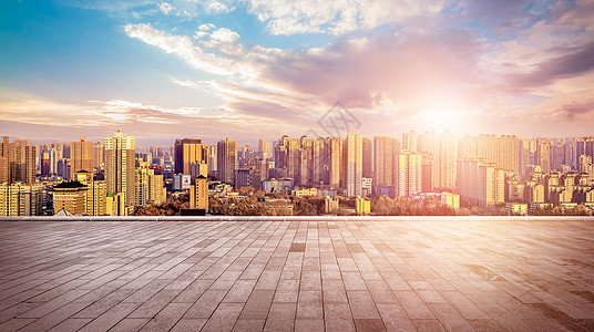 大连星海广场全景城市建筑地面背景设计图片