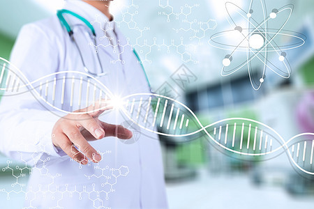 医生与DNA结合高清大图背景图片