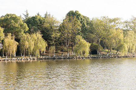 风景宜人的湖水和倒影背景图片