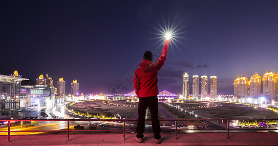 大连现代城市夜景图片