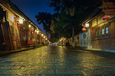 四川阆中古城夜晚街景图片