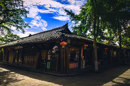 四川阆中古城街景背景图片