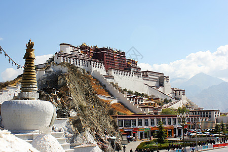 西藏文化西藏拉萨布达拉宫背景