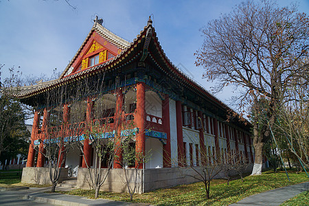 北京大学西门北大里的冬季风景一角背景