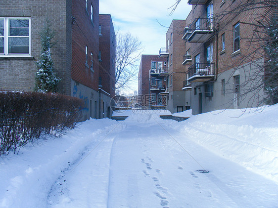 下雪后国外的住宅小区图片