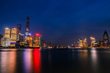 上海陆家嘴夜景背景图片