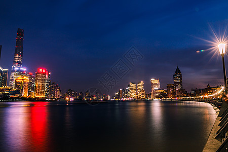 上海陆家嘴夜景背景图片