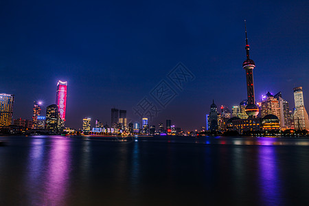 上海陆家嘴夜景背景图片