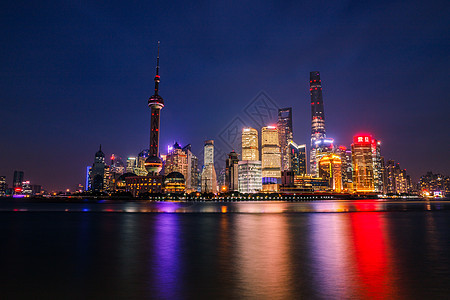 上海陆家嘴夜景背景图片