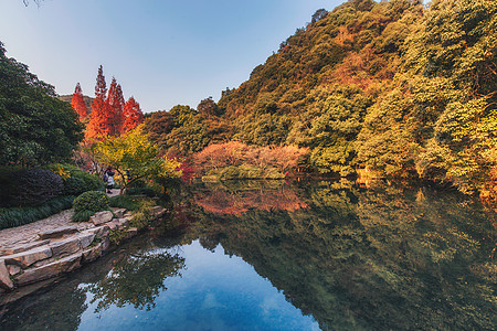 九溪烟树背景图片