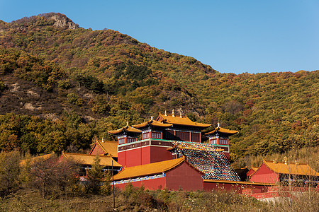 北方古建筑赤峰美林谷康宁寺背景