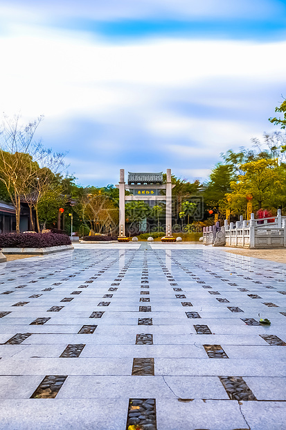 古代石板路背景