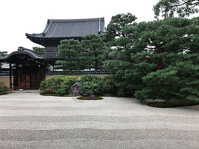 日本京都寺庙庭院背景图片