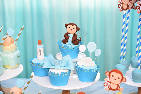 小猴子蛋糕背景图片