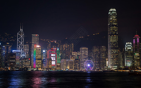港口码头夜景香港维多利亚港夜景背景