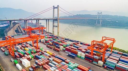 自动化物流物流运输港口码头背景