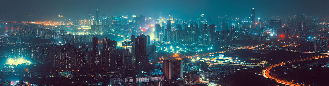 深圳卓越世纪中心城市夜景全景背景