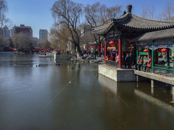 北京大观园的冬天景色图片
