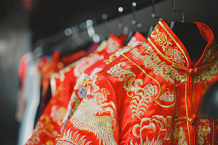中式新娘礼服背景图片