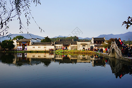 徽派建筑安徽宏村景区背景