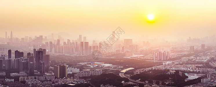 城市夕阳京港澳高速高清图片