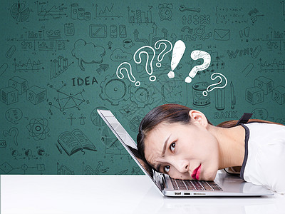 表情包考虑思考的女学生设计图片