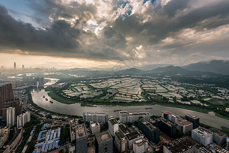 城市联网深圳河背景