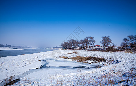 冰封雪地的北方背景图片