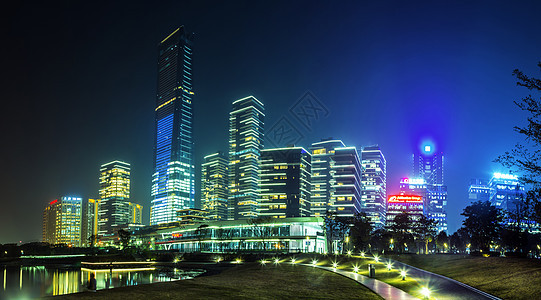 城市建筑LED灯饰夜景图片