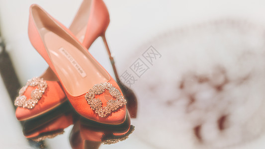 钻石女鞋素材唯美的婚鞋背景