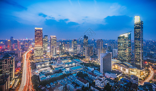 夜上海上海嘉里中心城市夜景背景