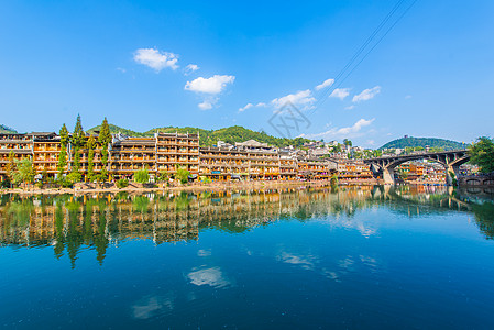 古风小镇湖南凤凰古城背景